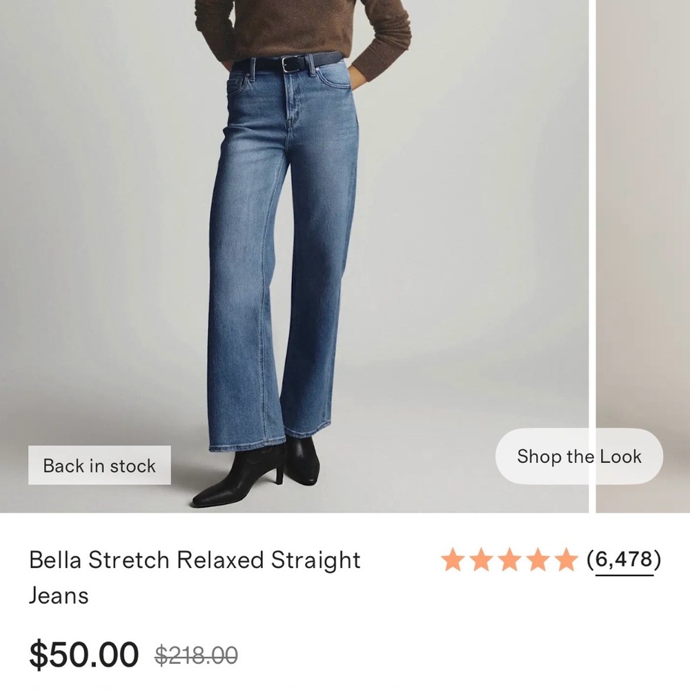 Quince Relaxed Straight Leg Jeans - Atlantic Blue 26x30
